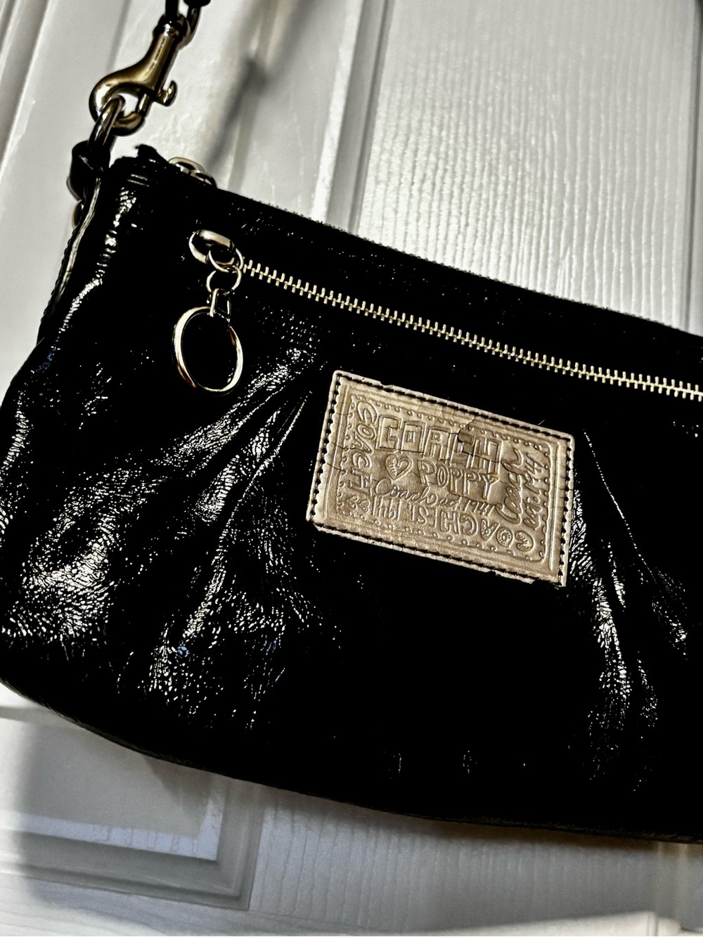 Coach Poppy Black Patent Leather